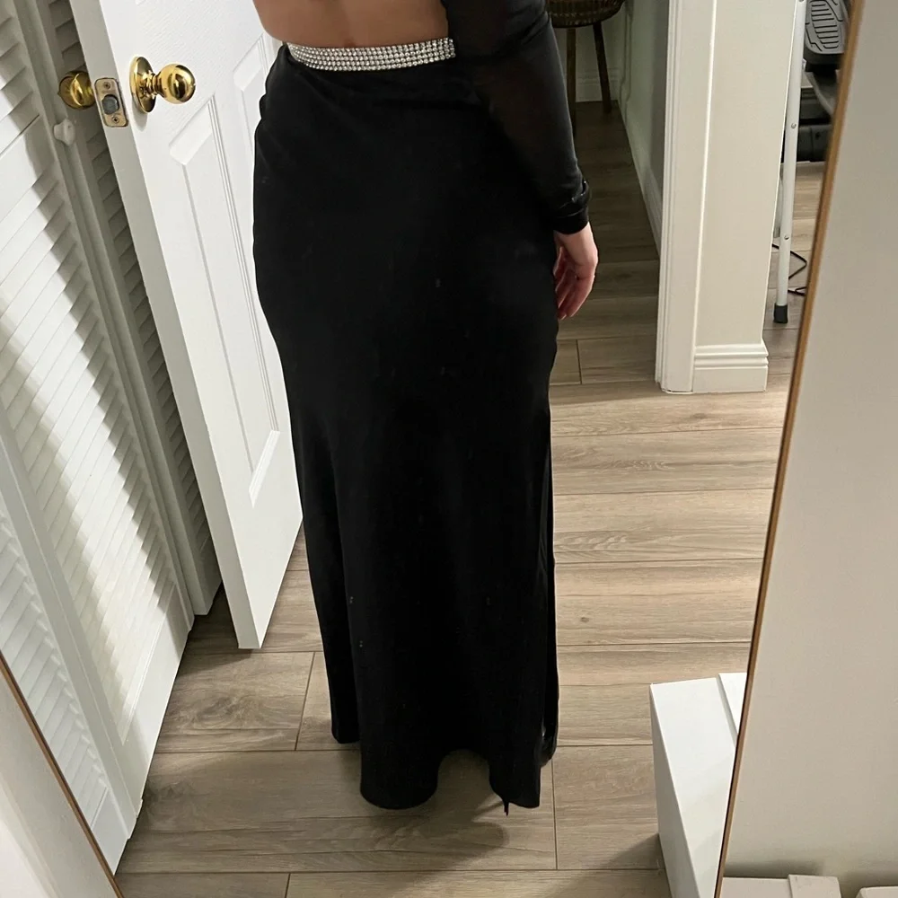 NWT - Michael Lo Sordo Stellers Bias Maxi Black Silk Skirt (Australia 6) - Picture 11 of 15